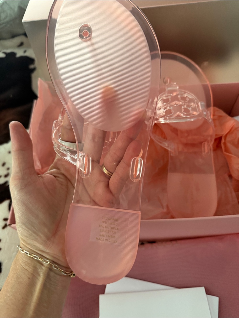 Tory Burch Transparent Pink Jelly Miller Thong Sandals - Picture 6 of 7
